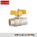 Brass Gas Ball Valves Butterfly Handle Mini Gas Ball Valve with Connector Manufactory